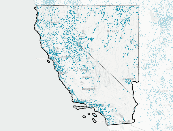 Pacific Southwest region map