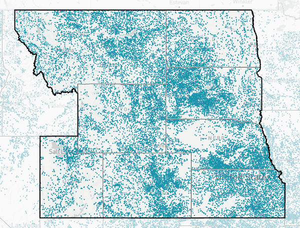 Great Plains & Intermountain West region map